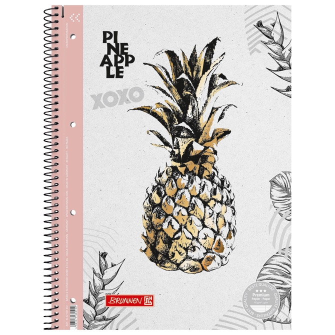 Blok kolegij A4 crte  80L perforacija+4rupe Reverse 19 Pineapple Brunnen 10-67927 651!!