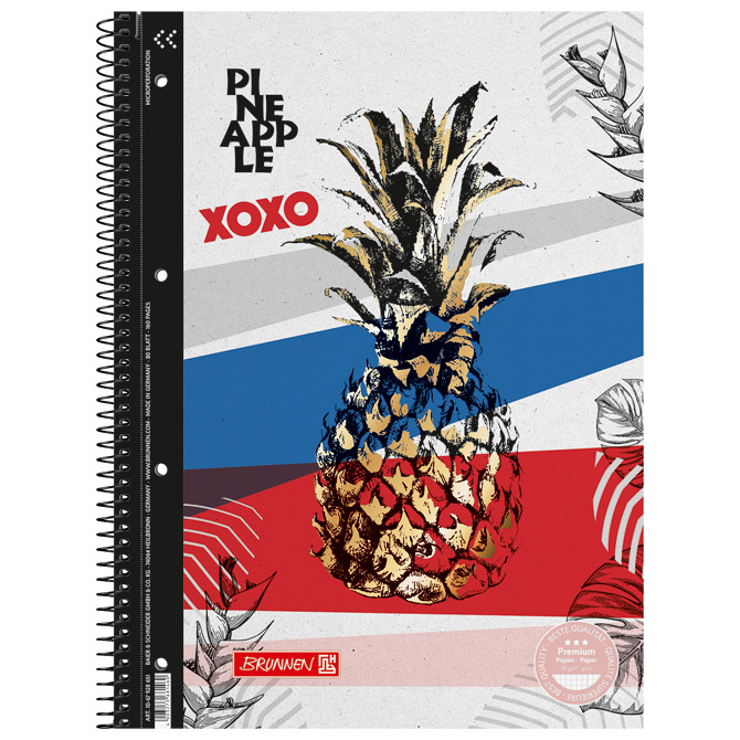 Blok kolegij A4 karo  80L perforacija+4rupe Reverse 19 Pineapple Brunnen 10-67928 651!!