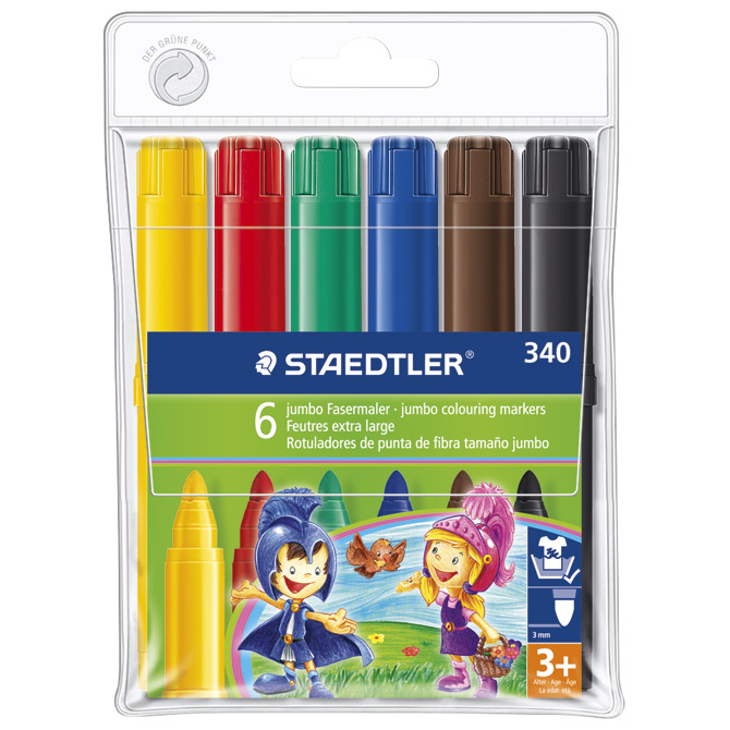 Flomaster školski   6boja 'Mars&Marsy' jumbo Staedtler 340WP6BG!!