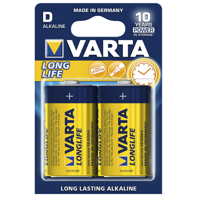 Baterija alkalna 1,5V D Longlife pk2 Varta LR20!!