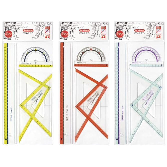 Geometrijski set 1/4 My.pen Herlitz 11368222 (300003412) blister