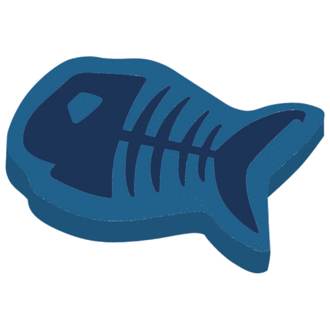 Gumica plastična Fishbone Herlitz 10364024 plava blister!!