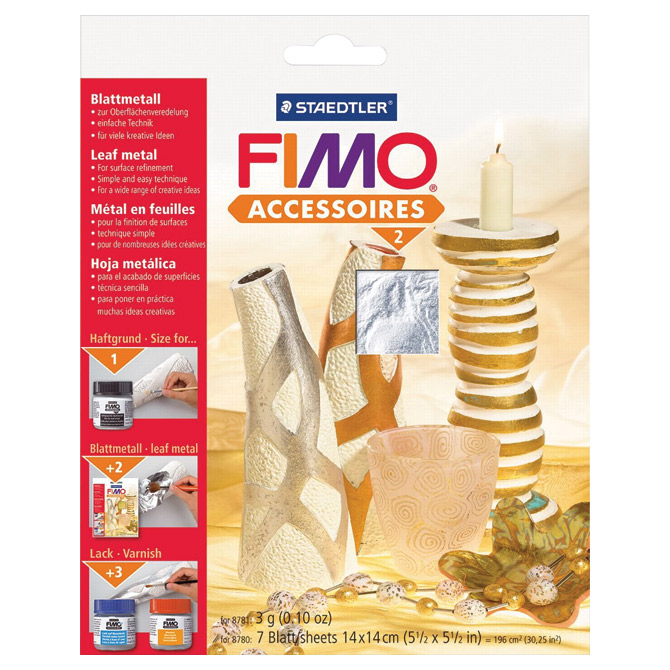 Listići za mase za modeliranje metalni  7 listova Staedtler 8780-81 srebrni blister!!