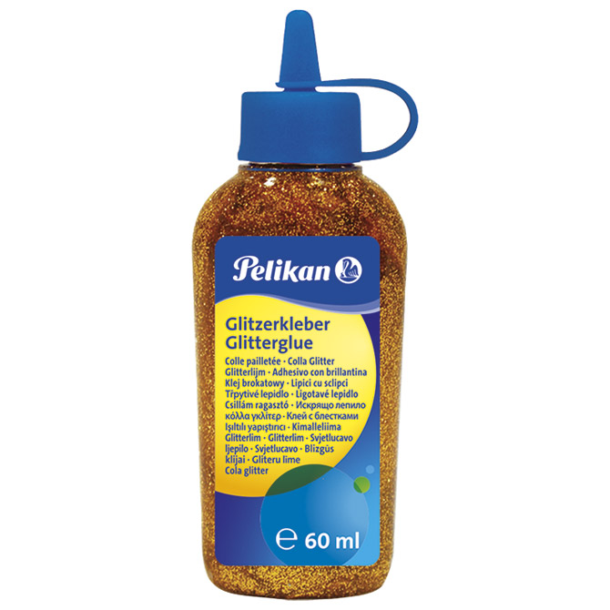 Ljepilo tekuće glitter 60ml u boci Pelikan 300278 zlatno