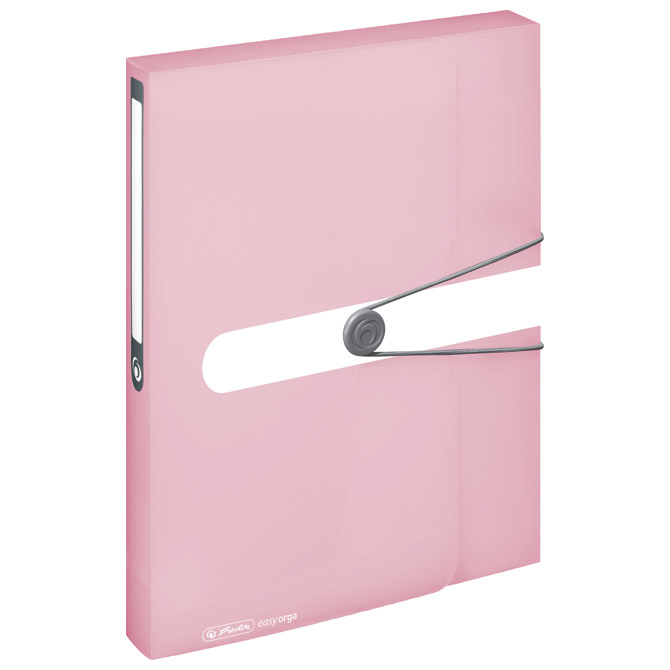 Mapa s gumicom hrbat-40mm A4 pp Herlitz 11408986 prozirno roza!!