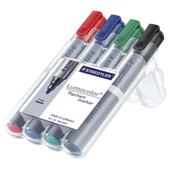 Marker Flipchart 2 mm pk4 reciklirani Lumocolor Staedtler 356 WP4 sortirano