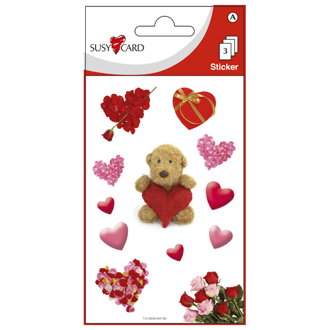 Naljepnice dječje medo sa srcima Herlitz 11259256 blister!!