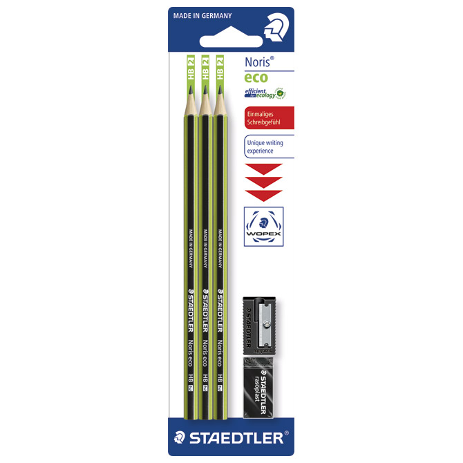 Olovka grafitna HB Noris Eco pk3+gumica 526+šiljilo 510 Staedtler 18030SBK-1!!