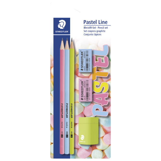 Olovka grafitna HB Norica pk3+gumica pk2+šiljilo Pastel Line Staedtler 13043SBKP1!!