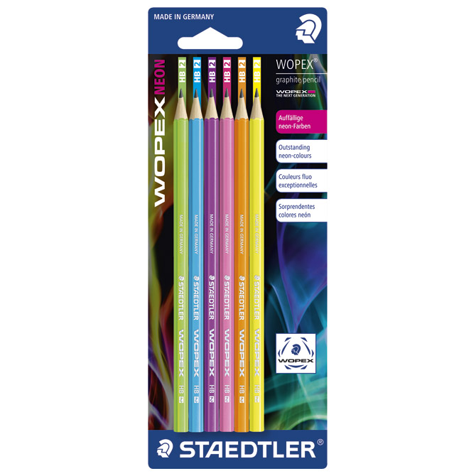 Olovka grafitna HB Wopex Neon pk6 Staedtler 180F BK6 blister!!