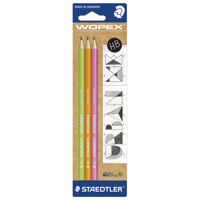 Olovka grafitna HB Wopex neon Urban Me pk3 Staedtler 180 BK3UR!!