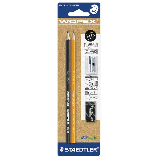 Olovka grafitna HB Wopex pk2+šiljilo+gumica Urban Me Staedtler 180SBK2UR blister!!