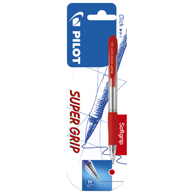 Olovka kemijska Super Grip Pilot BPGP-10R-M crvena blister