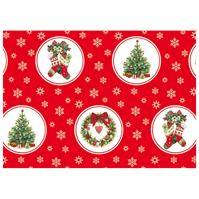 Papir ukrasni rola 70x200cm God Jul red Herlitz 40023922