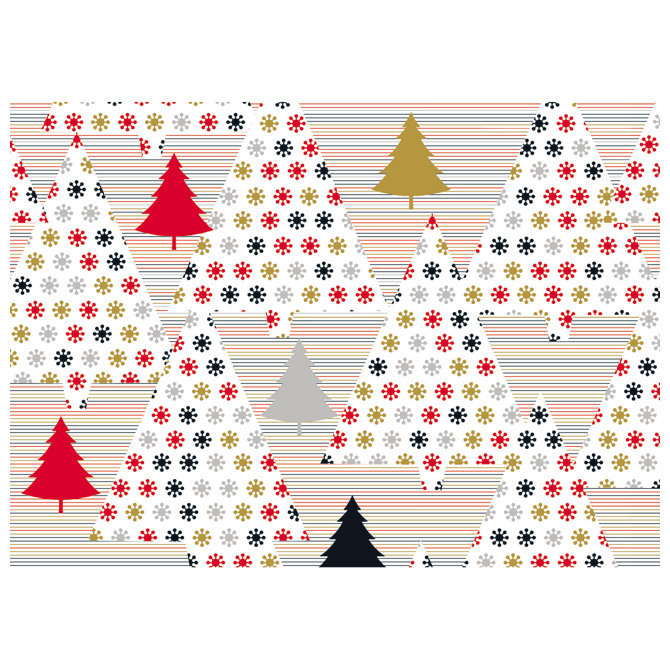 Papir ukrasni rola metaliziran 70x150cm Trees red/black Herlitz 40023984