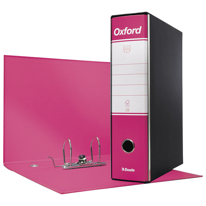 Registrator A4 široki u crnoj kutiji Oxford Esselte 390783900 rozi