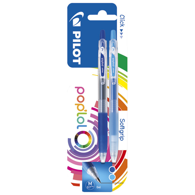 Roler gel 0,7mm Pop`Lol pk2 Pilot plavo/svijetlo plavi blister!!