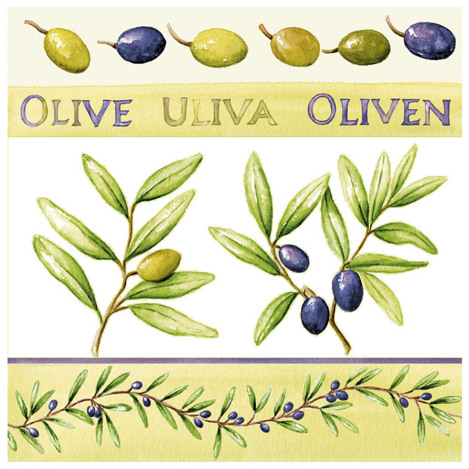 Salvete troslojne 33x33cm pk20 Olives Herlitz 11095171!!