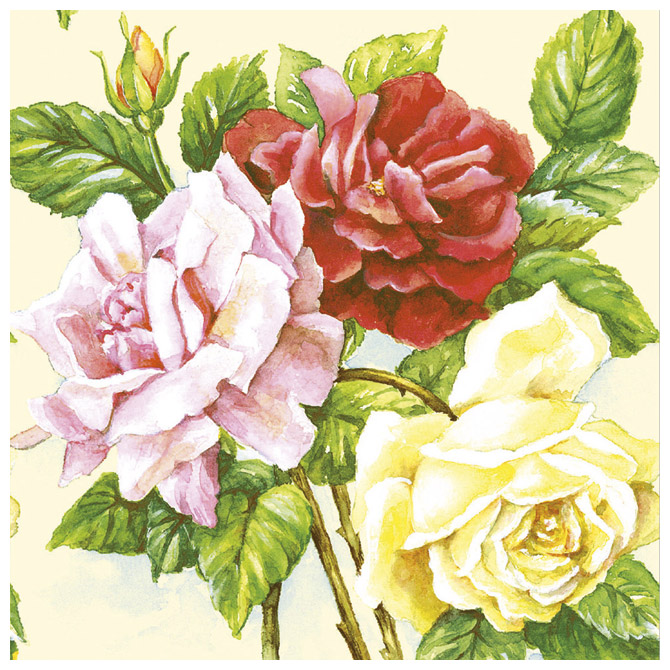 Salvete troslojne 33x33cm pk20 Rose garden Herlitz 11095304!!