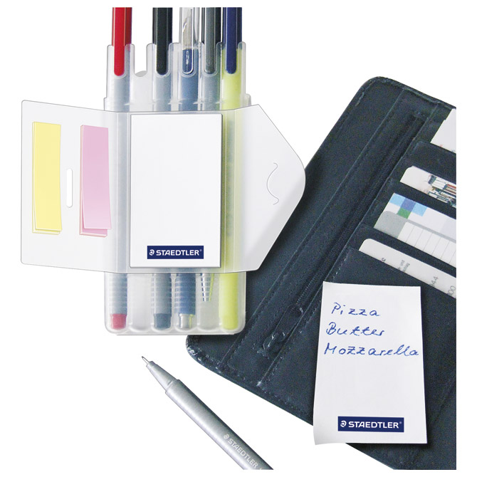 Set za pisanje Triplus Staedtler 34SB6PP+zastavice i blok!!