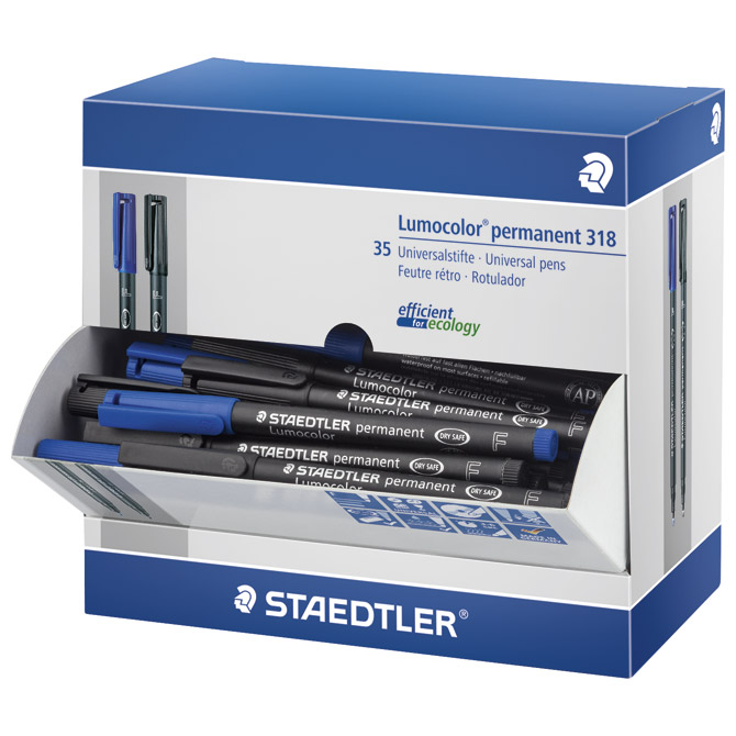 Stalak s markerima permanentnim 0,6mm pk35 Lumocolor Staedtler 318-SCA1P!!