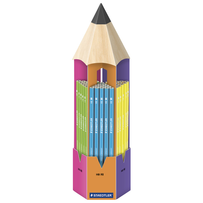 Stalak s olovkama grafitnim Wopex Neon HB pk90 Staedtler 180F CT90