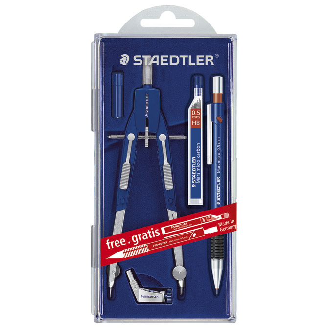 Šestar s preciznim podešavanjem Mars Comfort+olovka tehnička+mine gratis Staedtler 552 01 PR1!!