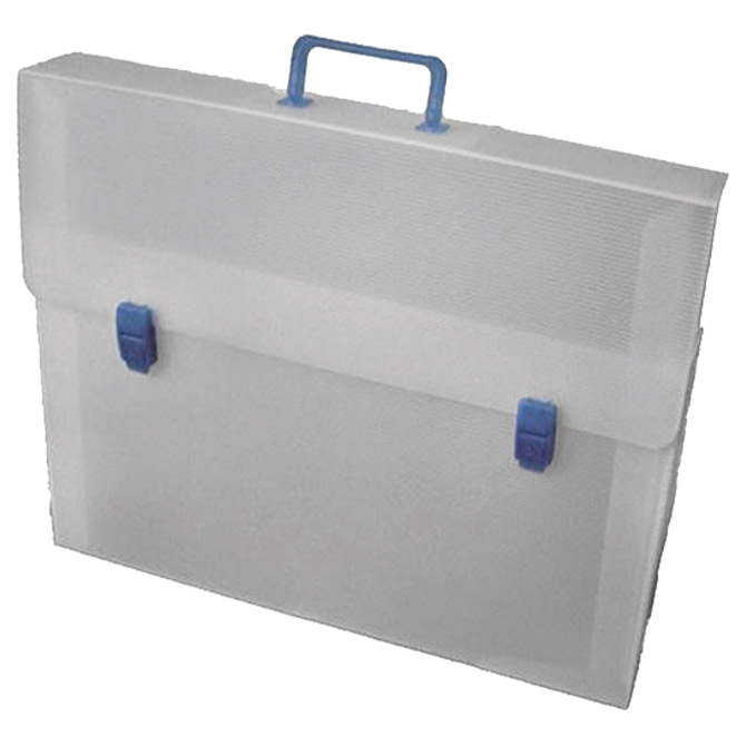 Torba-kofer pp-tvrdi  380x270x80mm Balmar (Dispaco) ECO8T prozirno bijela/plava ručka!!