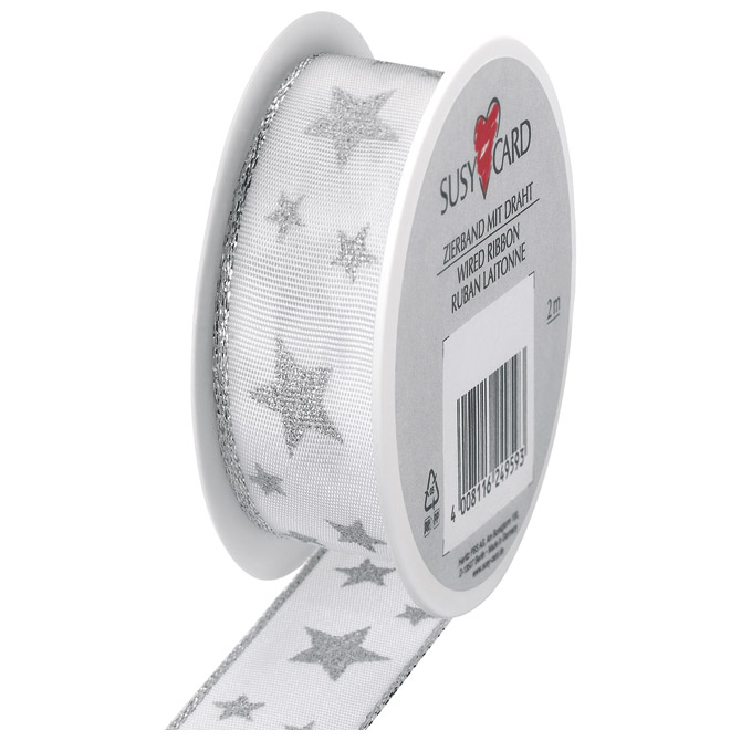 Vrpca ukrasna 25mmx2m Arctic Herlitz 40003658 bijelo/srebrna!!