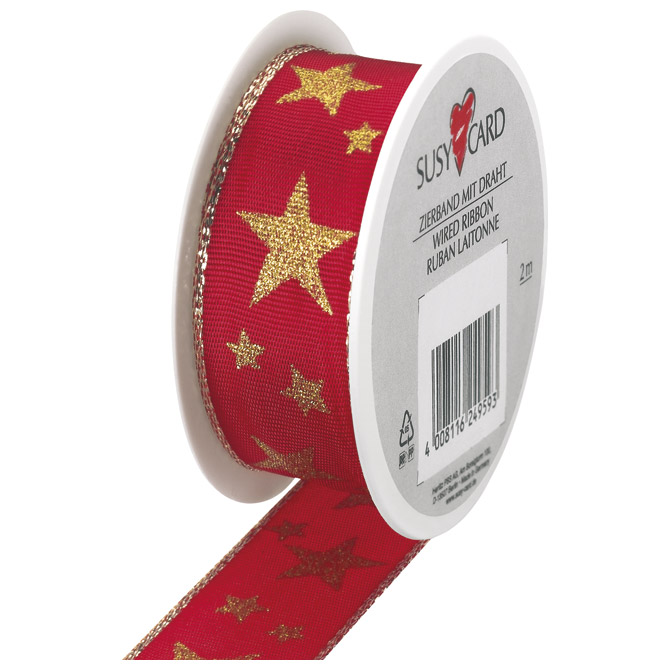 Vrpca ukrasna 25mmx2m Arctic Herlitz 40003665 crveno/zlatna!!