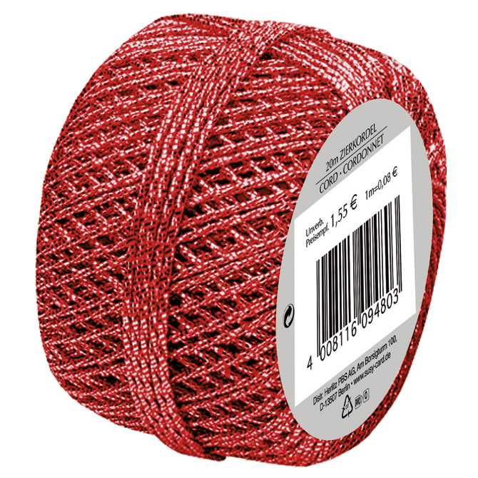 Špaga ukrasna metalik fi-1,5mm/20m Herlitz 11251121 crvena
