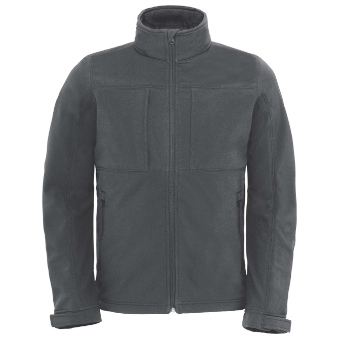 Jakna zip muška B&C Hooded Softshell tamno siva 3XL!!
