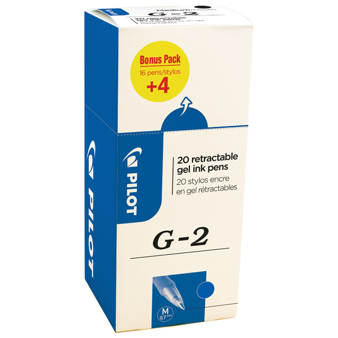 Roler gel grip 0,7mm G2 pk20 (16+4 gratis) Pilot BL-G2-7-L-BOX plavi!!
