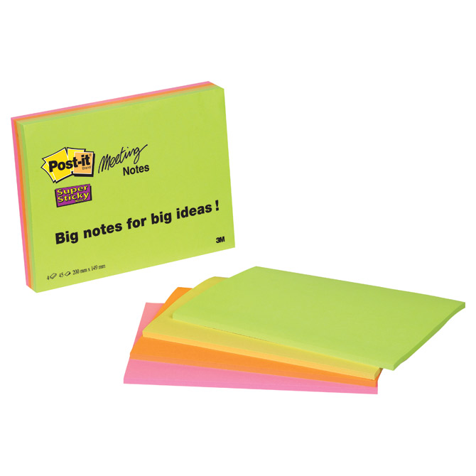 Blok samoljepljiv 203x152mm 4x45L Post-it SuperSticky 3M.6845-SSP-EU