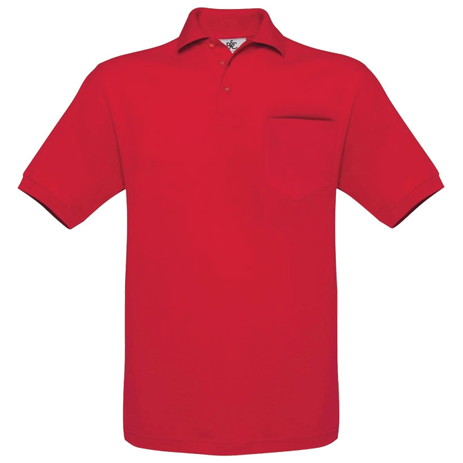 Majica kratki rukavi B&C Safran Pocket 180g crvena M!!