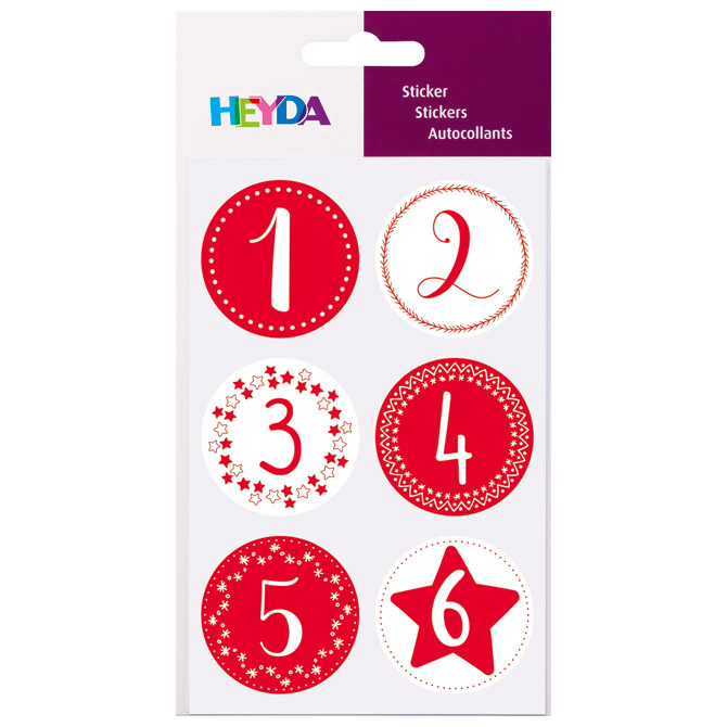 Naljepnice božićne fi-4cm pk4 Merry Xmas Heyda 20-37808 08 blister!!