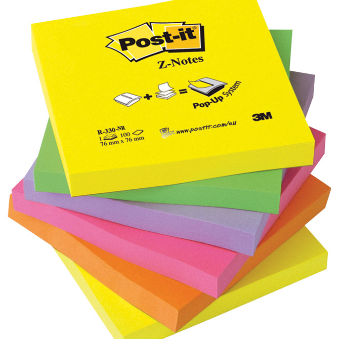Blok samoljepljiv "Z" 76x76mm 6x100L Post-it Rainbow 3M.R330NR!!