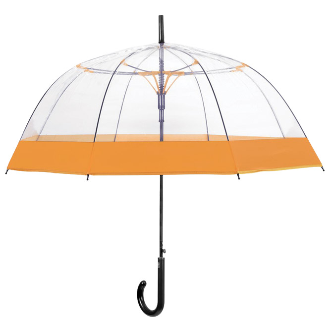 Kišobran automatik s plastičnom ručkom Poe Time Perletti 26038 proziran-sa rubom u boji!!