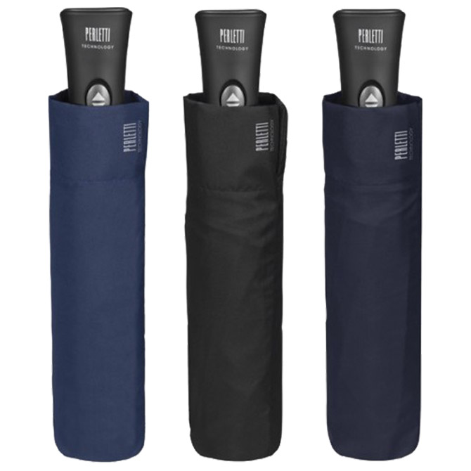 Kišobran automatik (otvaranje+zatvaranje na gumb) sklopivi s plastičnom drškom Technology Perletti 21670 sortirano!!