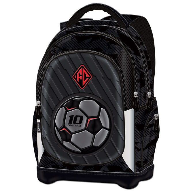 Ruksak školski anatomski lagan Football Team Connect crno-sivo-crveni