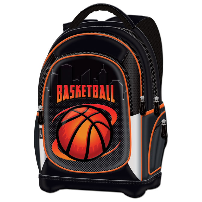 Ruksak školski anatomski lagan Basketball Team Connect crno-narančasti!!