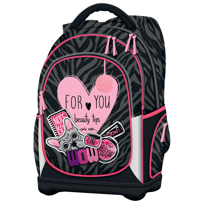 Ruksak školski anatomski lagan Beauty tips Connect sivo-rozi!!