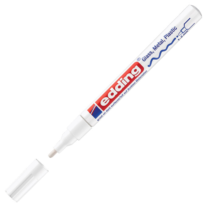 Marker permanentni sjajni lakirajući 1-2 mm Edding 751 bijeli