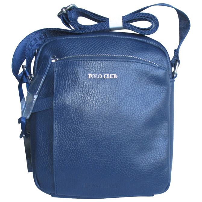 Torba kožna unisex (na rame) 19,5x24cm Polo Club Harvey Miller 30327 plava!!
