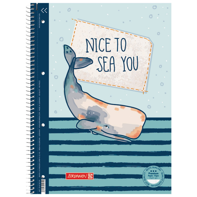 Blok kolegij A4 crte  80L perforacija+4rupe Happy ocean Brunnen 10-67927 741