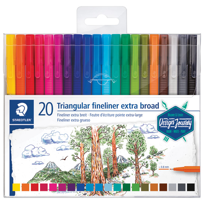 Flomaster broadliner 0,8mm 20boja Triplus Design Journey Staedtler 338 TB20-C!!