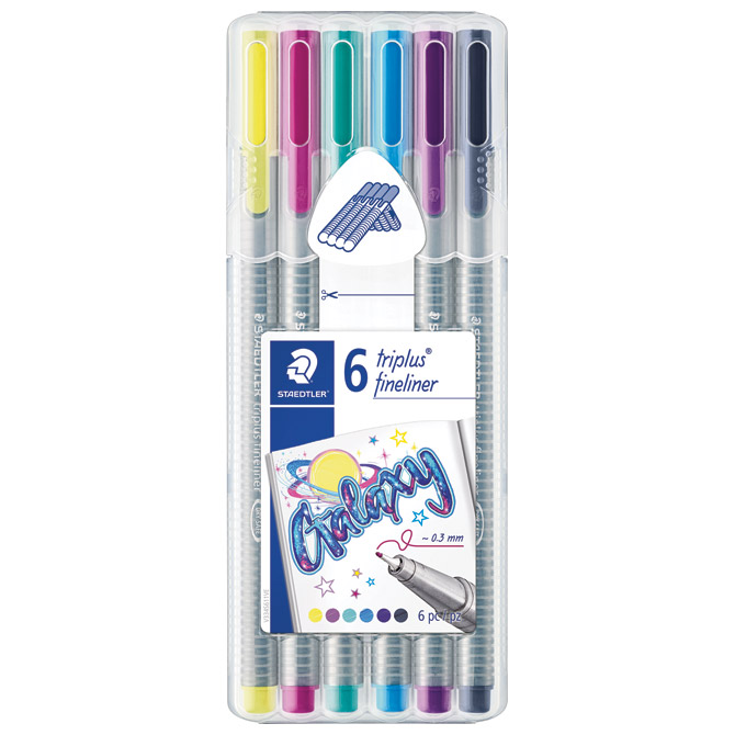 Flomaster fineliner pk6 Galaxy Triplus Staedtler 334 SB6CS11!!
