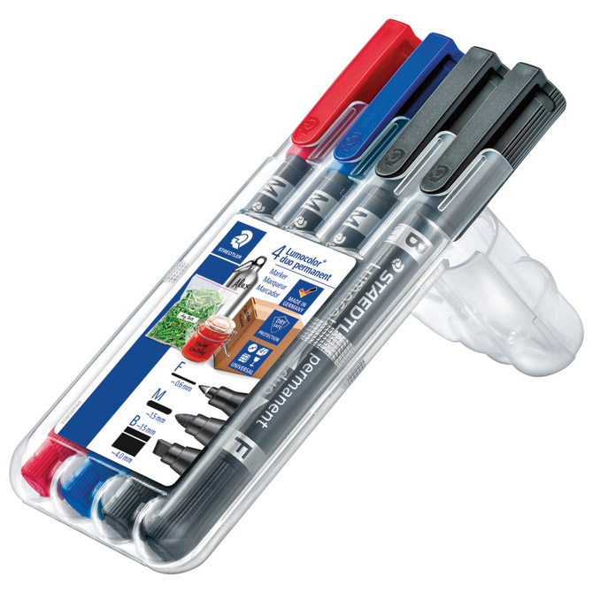 Marker permanentni obostrani pk4 Lumocolor Staedtler 348 SWP4 sortirano!!