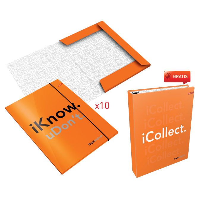 Fascikl klapa s gumicom mat+lak A4 iStyle Connect neon narančasti pk10 + mapa iStyle GRATIS!!