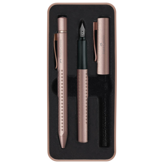 Garnitura olovka kemijska+nalivpero Grip 2011 Edition Faber-Castell 201525 mat roze gold